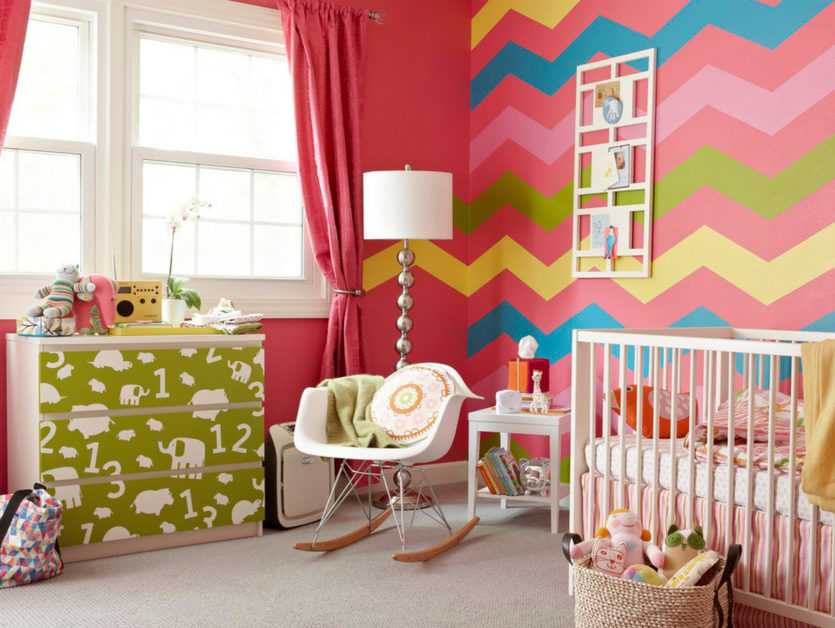 Декор детской комнаты, как покрасить стены в детской комнате в разные цвета
 - 31 фото