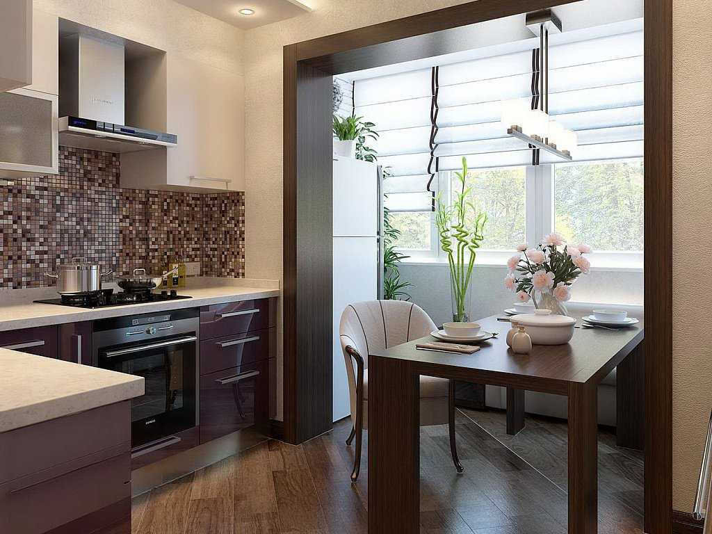 Дизайн кухни с балконом: фото, с выходом, интерьер лоджии, маленькая кухня