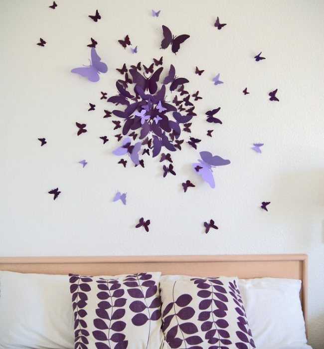 Бабочки на стене: 70 вдохновляющих фотоидей и мастер-класс по декору своими руками