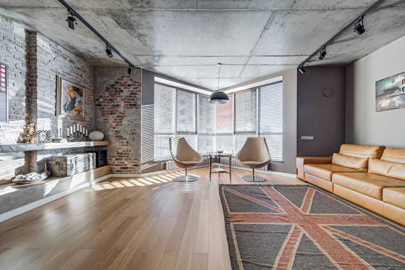 Бетонный потолок: особенности использования в интерьере квартиры