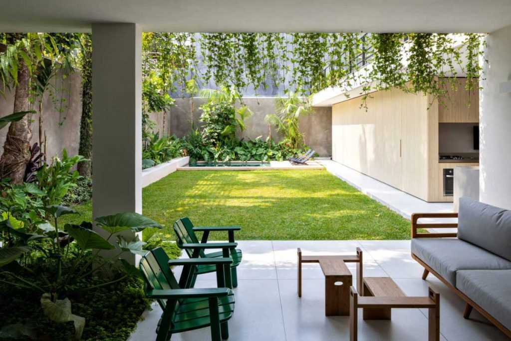 Дизайн двора частного дома: фото и современный ландшафтный дизайн двора загородного дома своими руками; двор в частном доме с беседкой и красивые проекты.