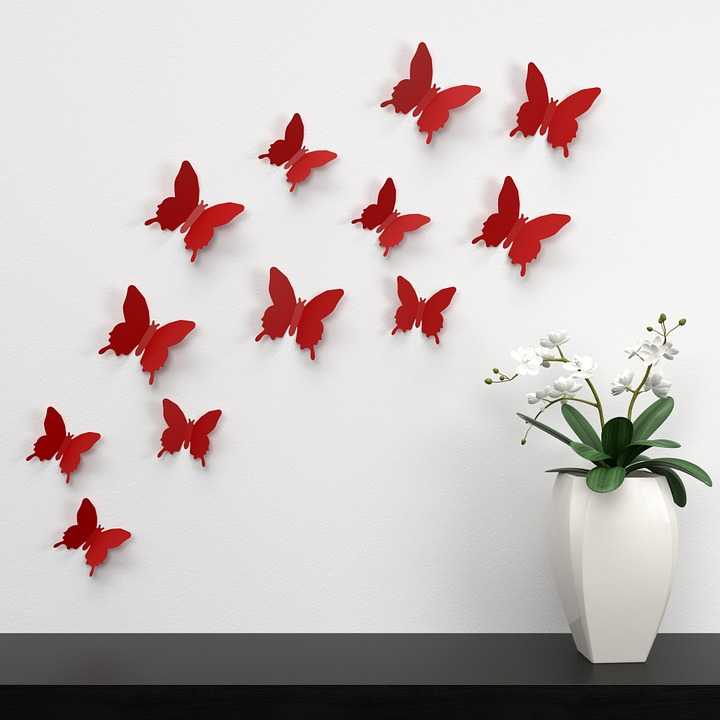 Бабочки на стене: 70 вдохновляющих фотоидей и мастер-класс по декору своими руками