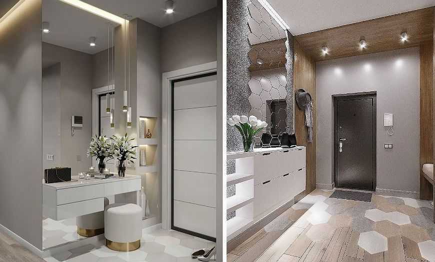 Большое зеркало в прихожей – находка для многих дизайнерских стилей (2021), поскольку позволяет обеспечить в коридоре комфорт для всех жильцов дома.