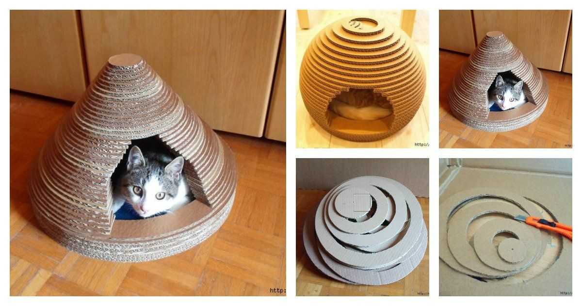 100 самых уютных идей: домик для кота своими руками на фото