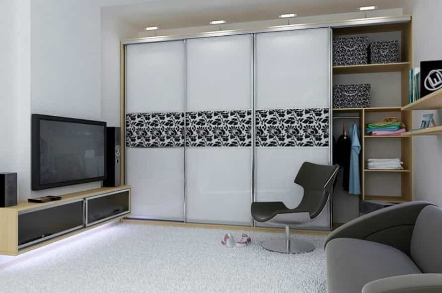 Чёрно-белые шкафы-купе в интерьере: мебель в светлом и тёмном дизайне, применение в помещениях разных стилей