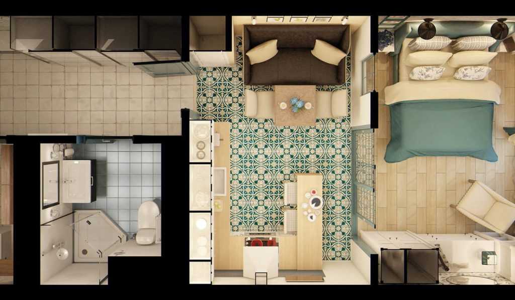 Дизайн квартиры 30 кв. м.: фото планировок небольшой квартиры
