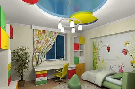 Натяжной потолок в детскую комнату: 60 лучших фото и идей. натяжной потолок в детской